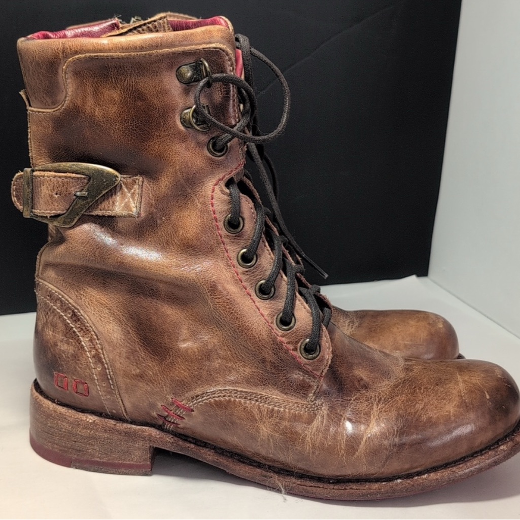Bed Stu Anne Cobbler Series Bootie In Olive Rustic Tremolo